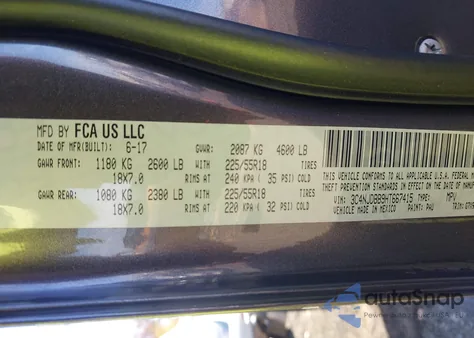 2017 Jeep New Compass Latitude 4X4 from USA, damaged, VIN 3C4NJDBB9HT667415